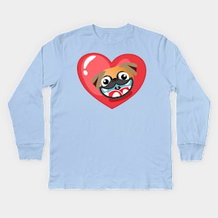 My pug is my valentine Kids Long Sleeve T-Shirt